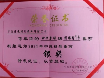 浙櫻粉1號番茄2021年寧波精品番茄銀獎(jiǎng)